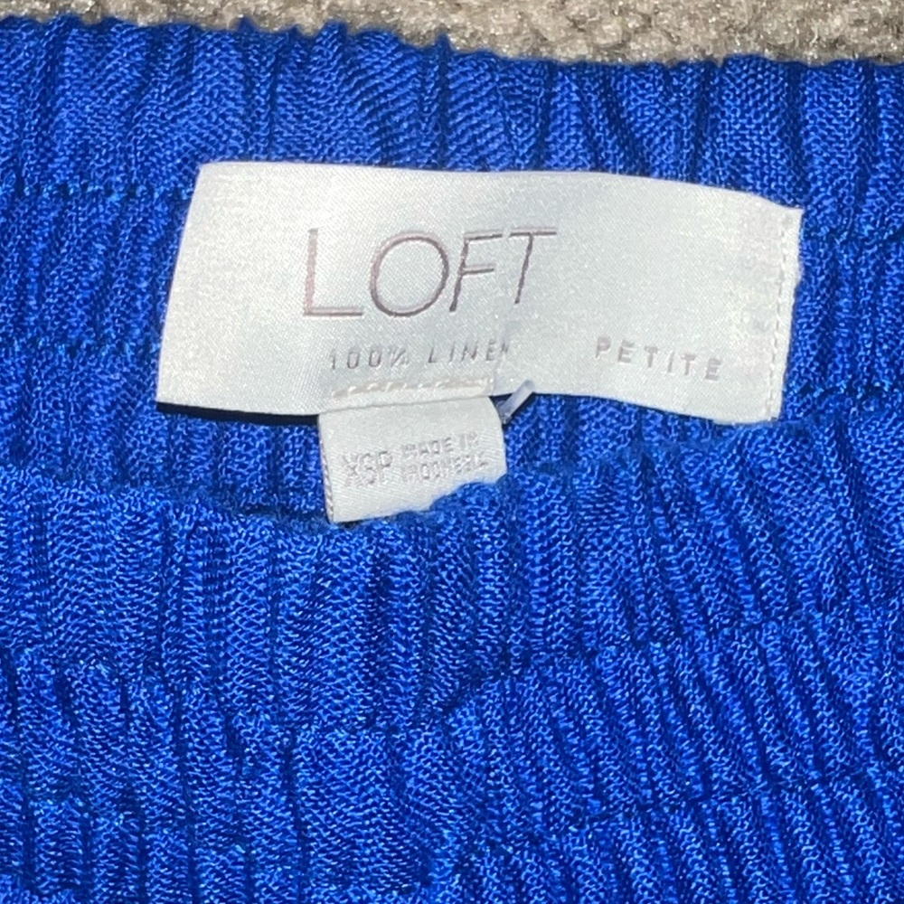 LOFT Vibrant Blue Linen Top